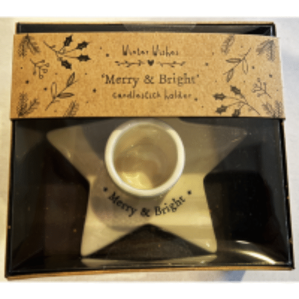 Candlestick Holder "Merry & Bright"